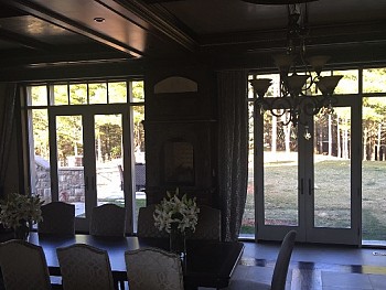 Beautiful installation of custom beige patio doors in Oakville.