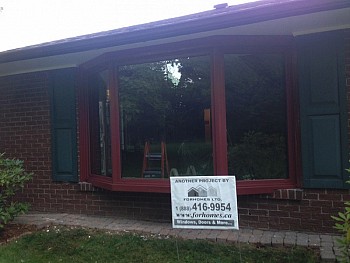 Red bay window by FORHOMES custom window & door company in Mississauga.