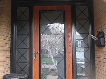 woodgrain steel door with window design oakville
