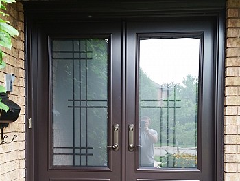 stained fiberglass doors with grid oakville