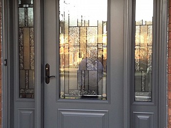 exterior steel door with glass design