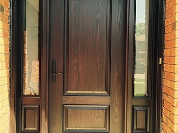 Fiberglass Stained door with Sidelights