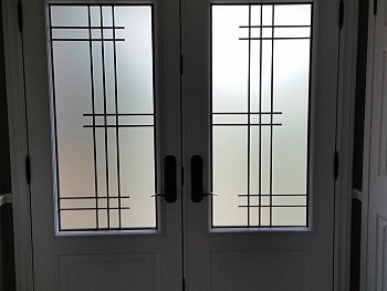 white custom steel entry door