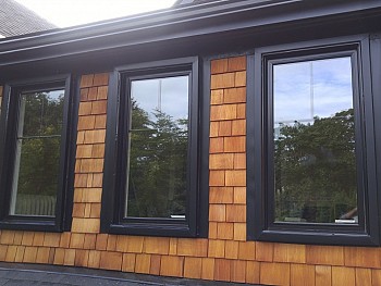 black Laflamme casement windows