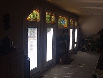 STAIN GLASS AND TRANSOM IN DOORS