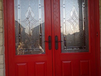 custom red painted steel entry doors Mississauga