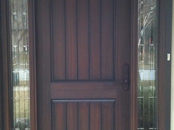 durable fiberglass door with design
