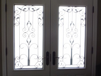 steel doors with window design from interior